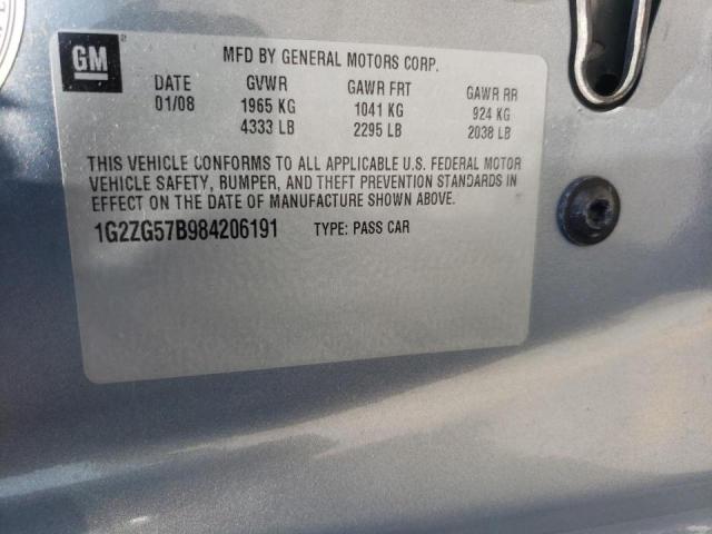 Photo 10 from auction – 2008 PONTIAC G6 BASE with VIN 1G2ZG57B984206191