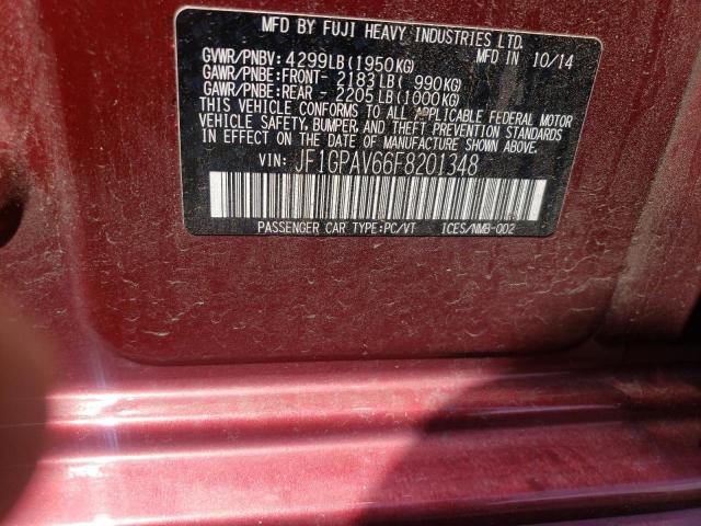 Photo 10 from auction – 2015 SUBARU IMPREZA SP with VIN JF1GPAV66F8201348