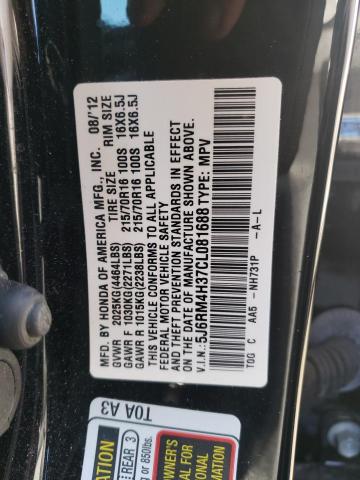 Photo 10 from auction – 2012 HONDA CR-V LX with VIN 5J6RM4H37CL081688