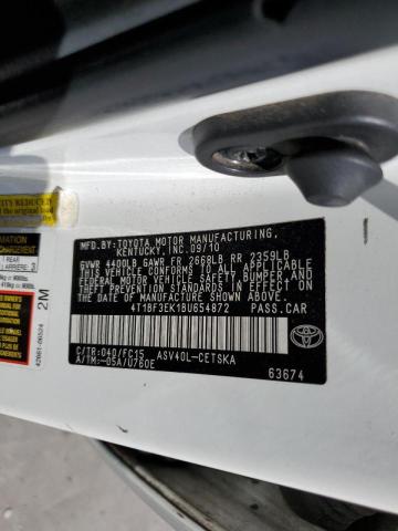 Photo 10 from auction – 2011 TOYOTA CAMRY BASE with VIN 4T1BF3EK1BU654872