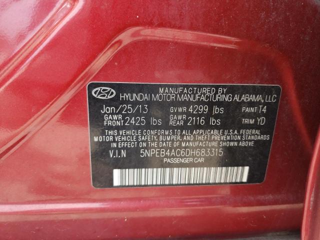 Photo 10 from auction – 2013 HYUNDAI SONATA GLS with VIN 5NPEB4AC6DH683315