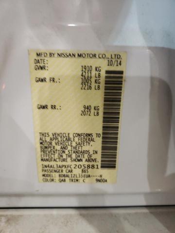 Photo 10 from auction – 2015 NISSAN ALTIMA 2.5 with VIN 1N4AL3APXFC205881