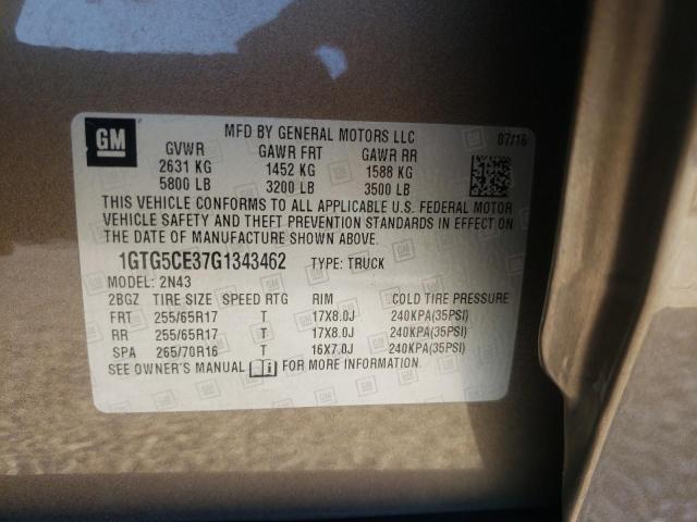 Photo 10 from auction – 2016 GMC CANYON SLE with VIN 1GTG5CE37G1343462
