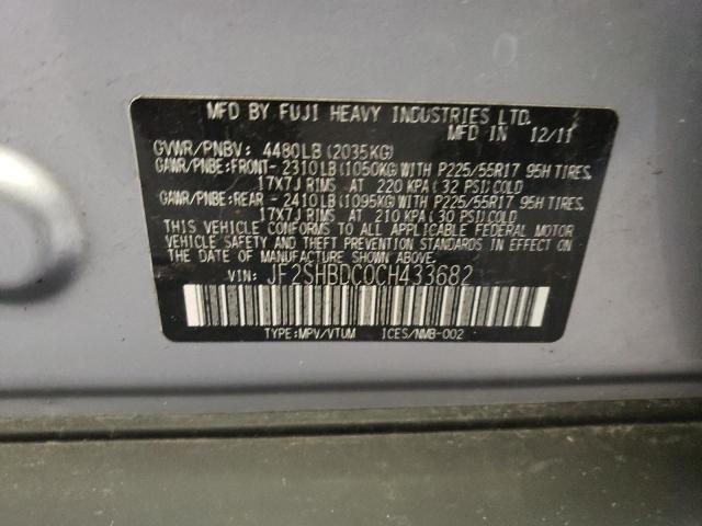 Photo 10 from auction – 2012 SUBARU FORESTER 2 with VIN JF2SHBDC0CH433682