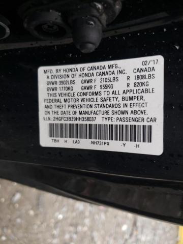 Photo 10 from auction – 2017 HONDA CIVIC EX with VIN 2HGFC3B39HH358037