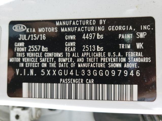 Фото 10 с аукциона – 2016 KIA OPTIMA EX с VIN 5XXGU4L33GG097946