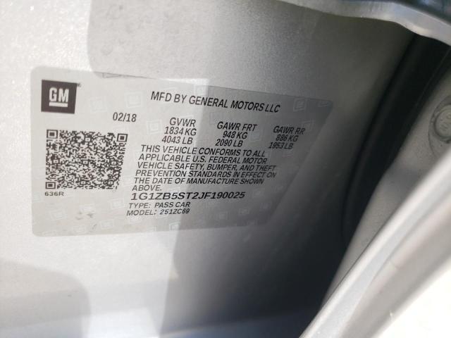 Photo 10 from auction – 2018 CHEVROLET MALIBU LS with VIN 1G1ZB5ST2JF190025