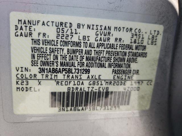Photo 10 from auction – 2011 NISSAN SENTRA 2.0 with VIN 3N1AB6AP5BL731299