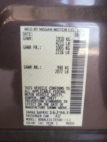 Photo 10 from auction – 2015 NISSAN ALTIMA 2.5 with VIN 1N4AL3AP4FC162963