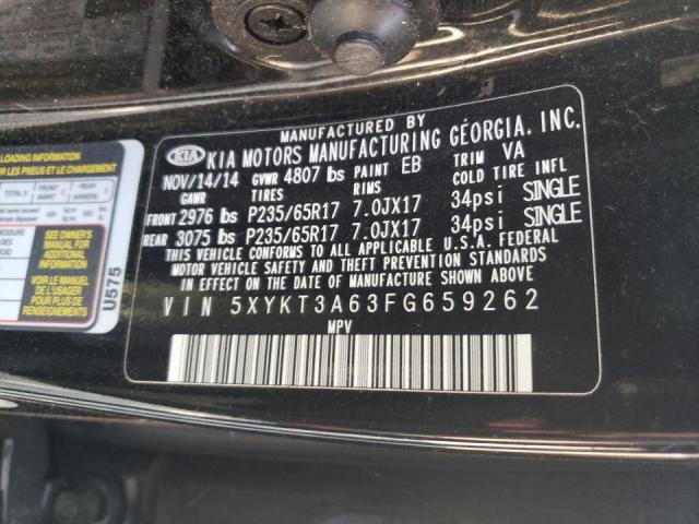 Photo 10 from auction – 2015 KIA SORENTO LX with VIN 5XYKT3A63FG659262