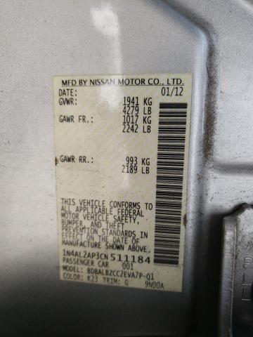 Photo 10 from auction – 2012 NISSAN ALTIMA BAS with VIN 1N4AL2AP3CN511184