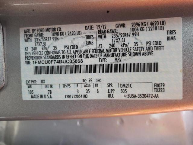 Photo 10 from auction – 2013 FORD ESCAPE with VIN 1FMCU0F74DUC05868