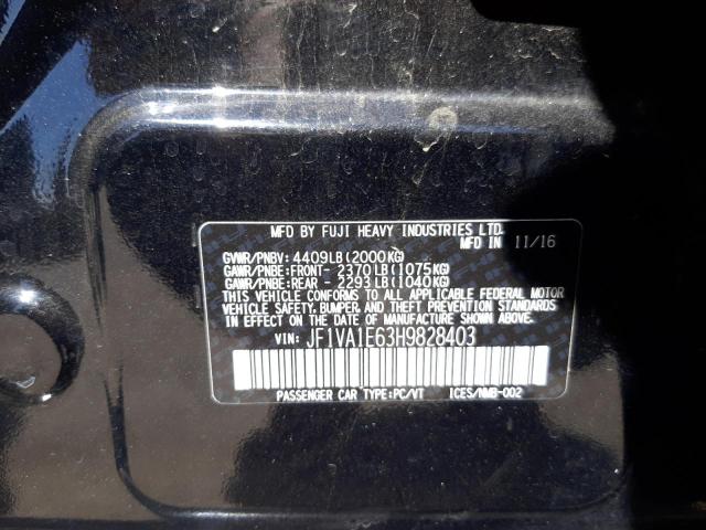 Photo 10 from auction – 2017 SUBARU WRX PREMIU with VIN JF1VA1E63H9828403