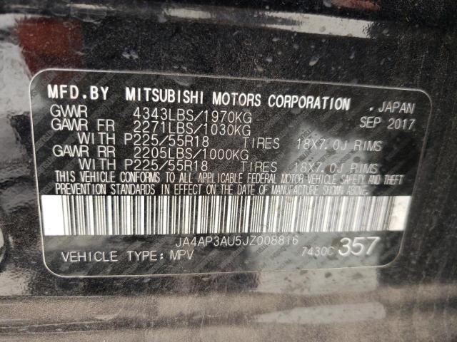 Photo 10 from auction – 2018 MITSUBISHI OUTLANDER with VIN JA4AP3AU5JZ008816