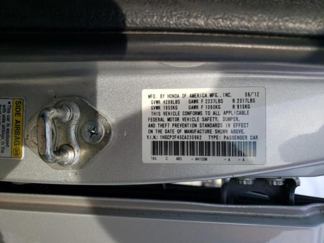 Photo 10 from auction – 2012 HONDA ACCORD LXP with VIN 1HGCP2F45CA235962