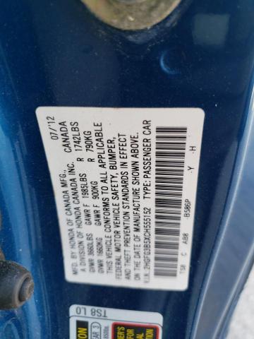 Photo 10 from auction – 2012 HONDA CIVIC LX with VIN 2HGFG3B5XCH555152