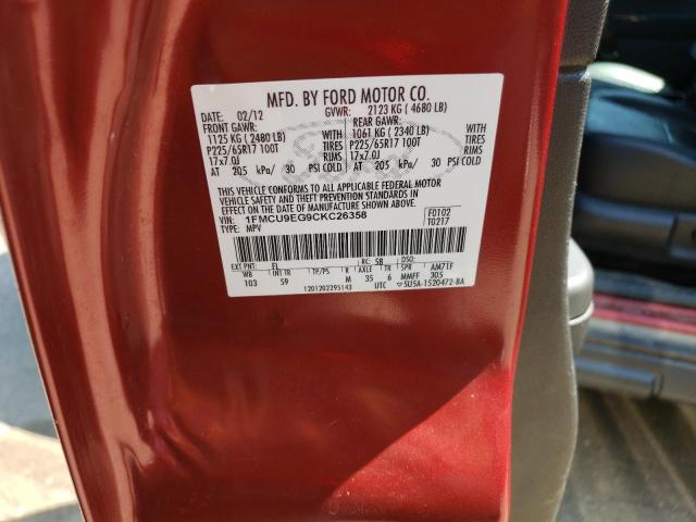 Zdjęcie 10 z aukcji – 2012 FORD ESCAPE LIM z VIN 1FMCU9EG9CKC26358