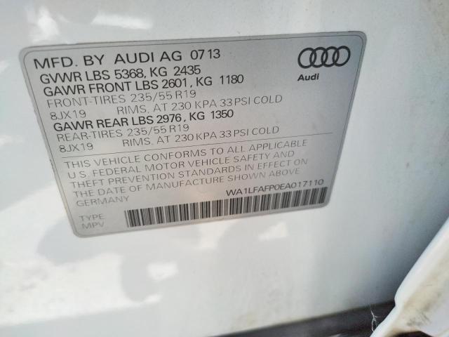 Photo 10 from auction – 2014 AUDI Q5 PREMIUM with VIN WA1LFAFP0EA017110