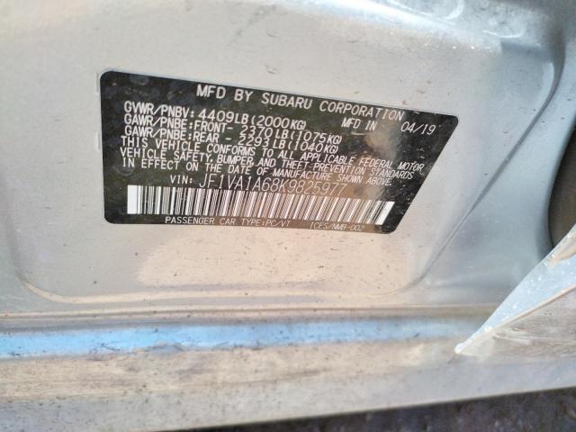 Photo 10 from auction – 2019 SUBARU WRX with VIN JF1VA1A68K9825977