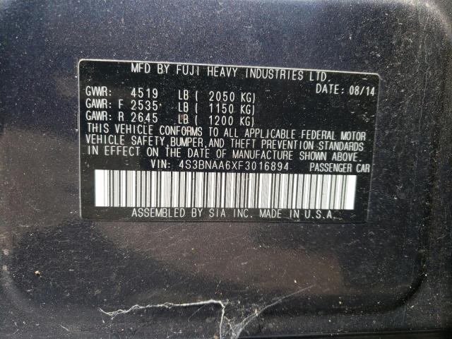 Photo 10 from auction – 2015 SUBARU LEGACY 2.5 with VIN 4S3BNAA6XF3016894
