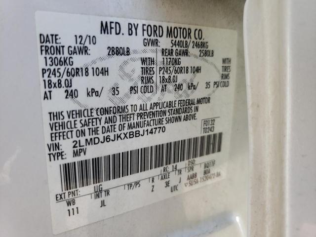 Photo 10 from auction – 2011 LINCOLN MKX with VIN 2LMDJ6JKXBBJ14770