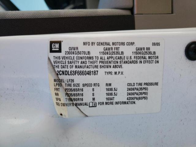 Photo 10 from auction – 2006 CHEVROLET EQUINOX LT with VIN 2CNDL63F666048187