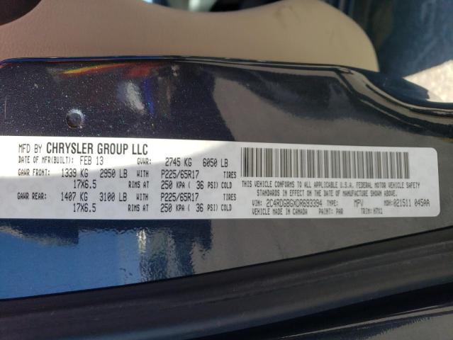 Photo 10 from auction – 2013 DODGE GRAND CARA with VIN 2C4RDGBGXDR693394