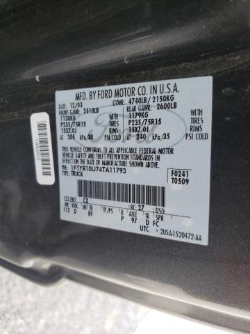Photo 10 from auction – 2004 FORD RANGER with VIN 1FTYR10U74TA11793