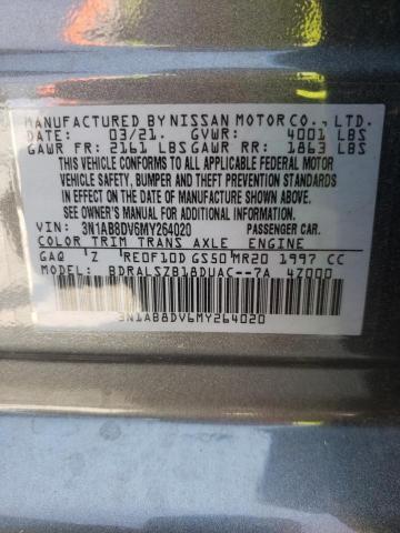 Photo 10 from auction – 2021 NISSAN SENTRA SR with VIN 3N1AB8DV6MY264020