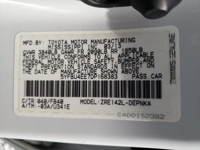 Photo 10 from auction – 2013 TOYOTA CAROLLA with VIN 5YFBU4EE7DP168383