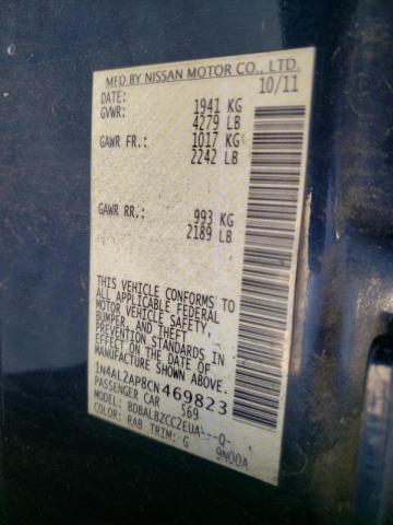 Photo 10 from auction – 2012 NISSAN ALTIMA BAS with VIN 1N4AL2AP8CN469823