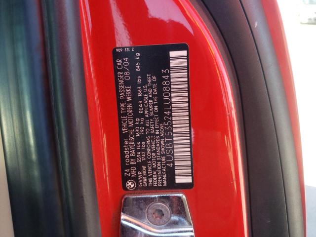 Photo 10 from auction – 2004 BMW Z4 3.0 with VIN 4USBT53524LU08843