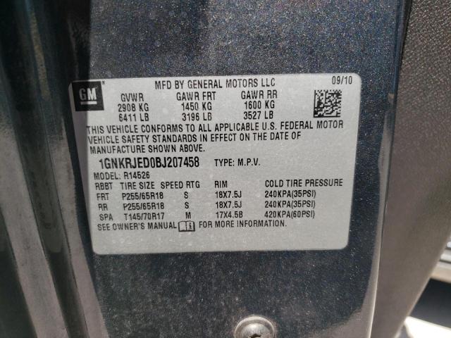 Photo 10 from auction – 2011 CHEVROLET TRAVERSE L with VIN 1GNKRJED0BJ207458