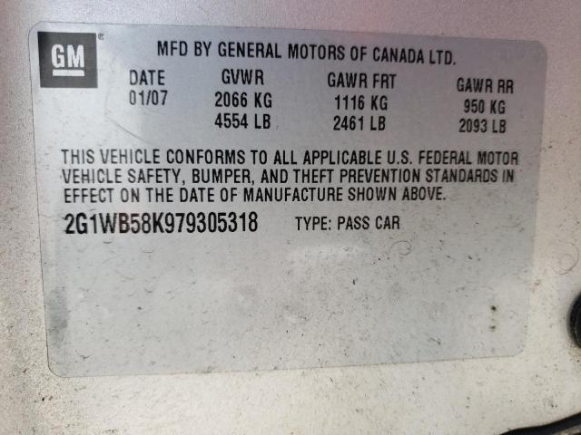 Photo 10 from auction – 2007 CHEVROLET IMPALA LS with VIN 2G1WB58K979305318