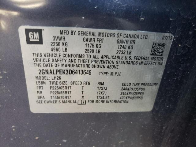 Photo 10 from auction – 2013 CHEVROLET EQUINOX LT with VIN 2GNALPEK3D6413646