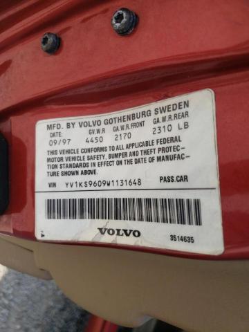 Photo 10 from auction – 1998 VOLVO S90 with VIN YV1KS9609W1131648
