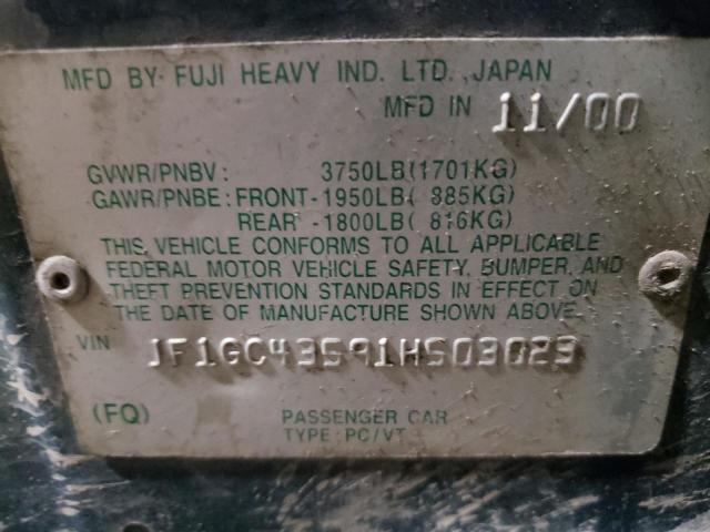 Photo 10 from auction – 2001 SUBARU IMPREZA L with VIN JF1GC43591H503023