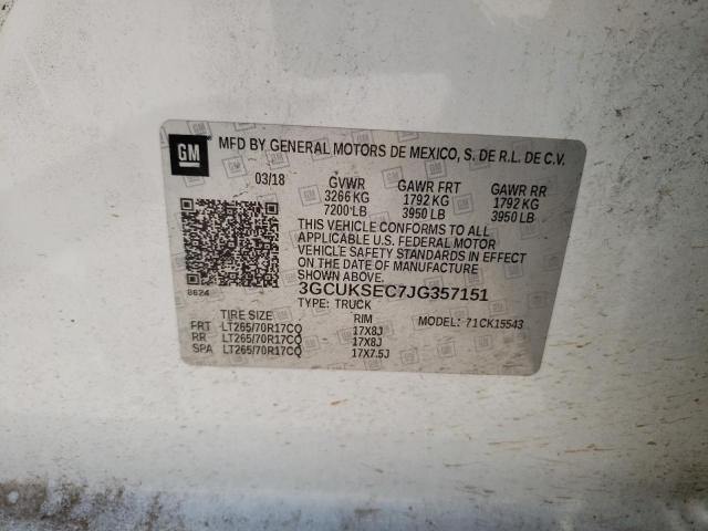 Photo 10 from auction – 2018 CHEVROLET SILVERADO with VIN 3GCUKSEC7JG357151