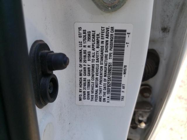 Photo 10 from auction – 2015 HONDA CIVIC LX with VIN 19XFB2F5XFE090261