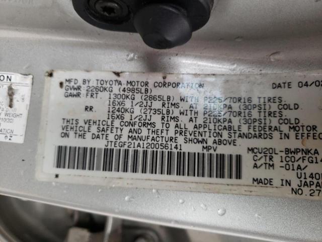 Photo 10 from auction – 2002 TOYOTA HIGHLANDER with VIN JTEGF21A120056141