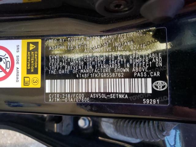 Photo 10 from auction – 2016 TOYOTA CAMRY LE with VIN 4T4BF1FK7GR558762