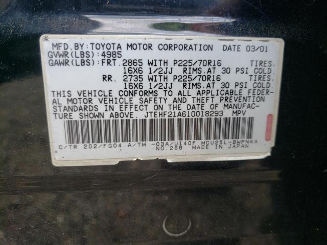 Photo 10 from auction – 2001 TOYOTA HIGHLANDER with VIN JTEHF21A610018293