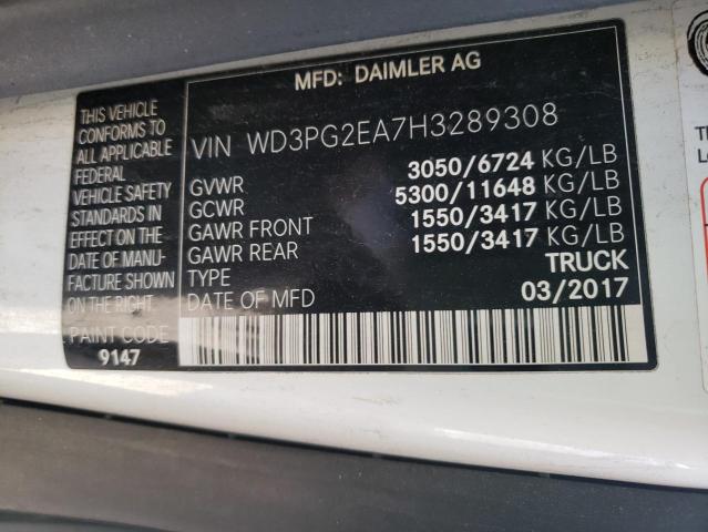 Photo 10 from auction – 2017 MERCEDES-BENZ METRIS with VIN WD3PG2EA7H3289308