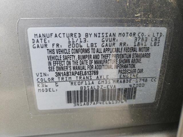 Photo 10 from auction – 2014 NISSAN SENTRA S with VIN 3N1AB7AP4EL613769