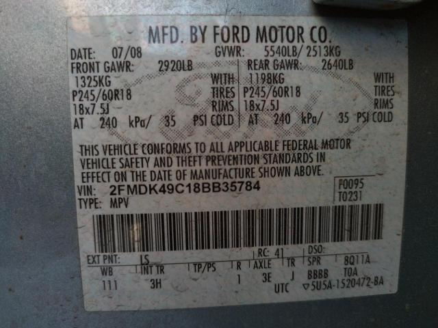 Photo 10 from auction – 2008 FORD EDGE LIMIT with VIN 2FMDK49C18BB35784