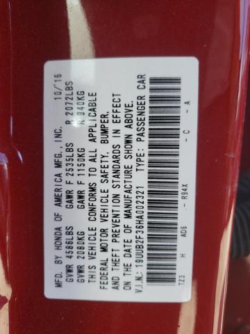 Photo 10 from auction – 2017 ACURA TLX with VIN 19UUB2F36HA002321