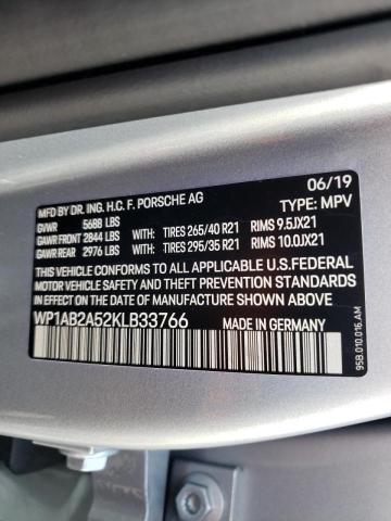 Photo 10 from auction – 2019 PORSCHE MACAN S with VIN WP1AB2A52KLB33766