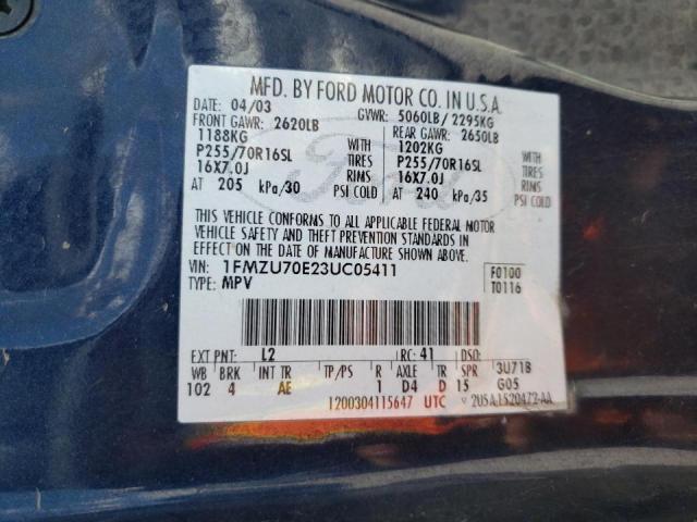Photo 10 from auction – 2003 FORD EXPLORER S with VIN 1FMZU70E23UC05411