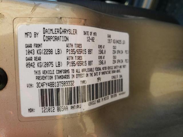 Photo 10 from auction – 2003 CHRYSLER PT CRUISER with VIN 3C4FY48B13T583332