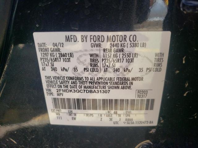Photo 10 from auction – 2013 FORD EDGE SE with VIN 2FMDK3GC7DBA31307